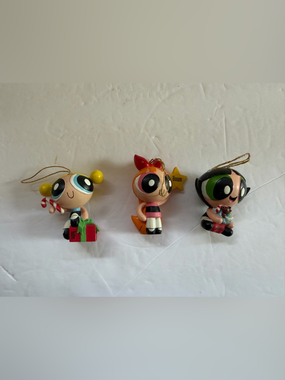 Vintage Cartoon Network Power Puff Girls Christmas Ornaments  2000